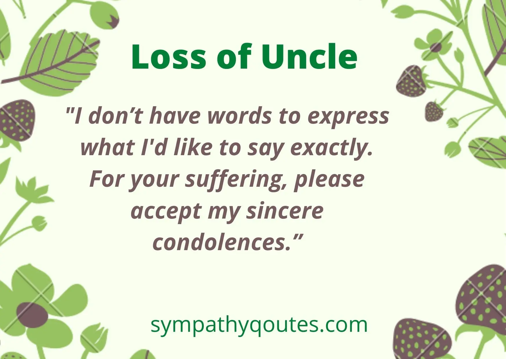 Sympathy Messages for Loss of Uncle