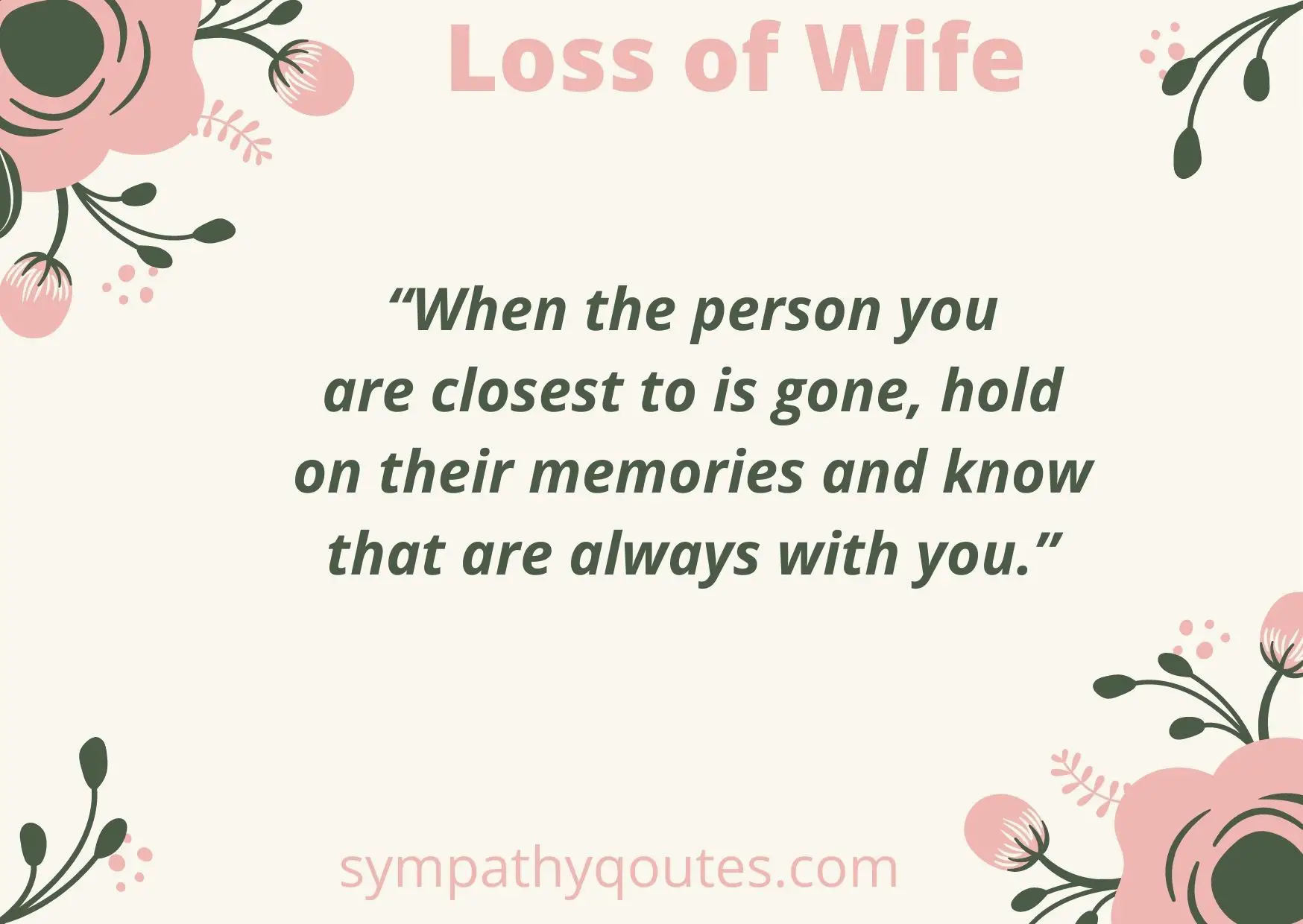 Sympathy Quotes for Loss of Wife