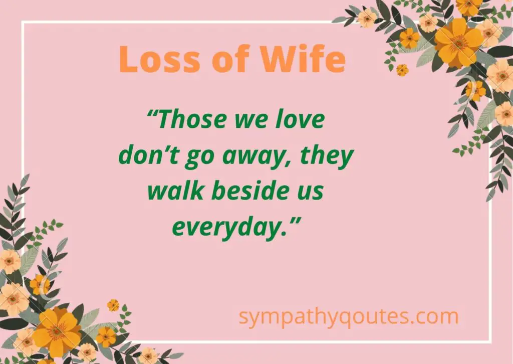 Sympathy Quotes for Loss of Wife