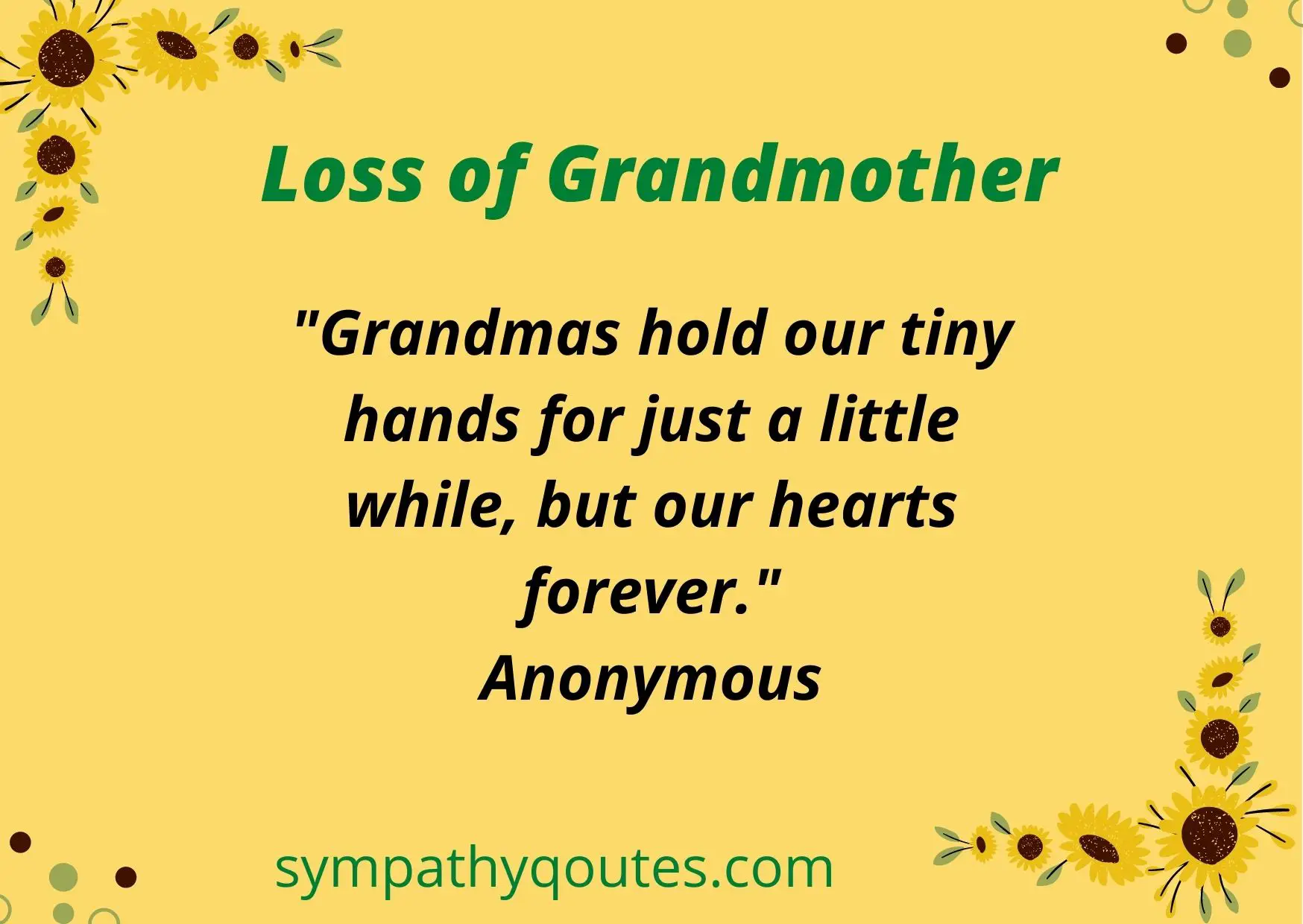 Sympathy Quotes for Loss of Grandmother