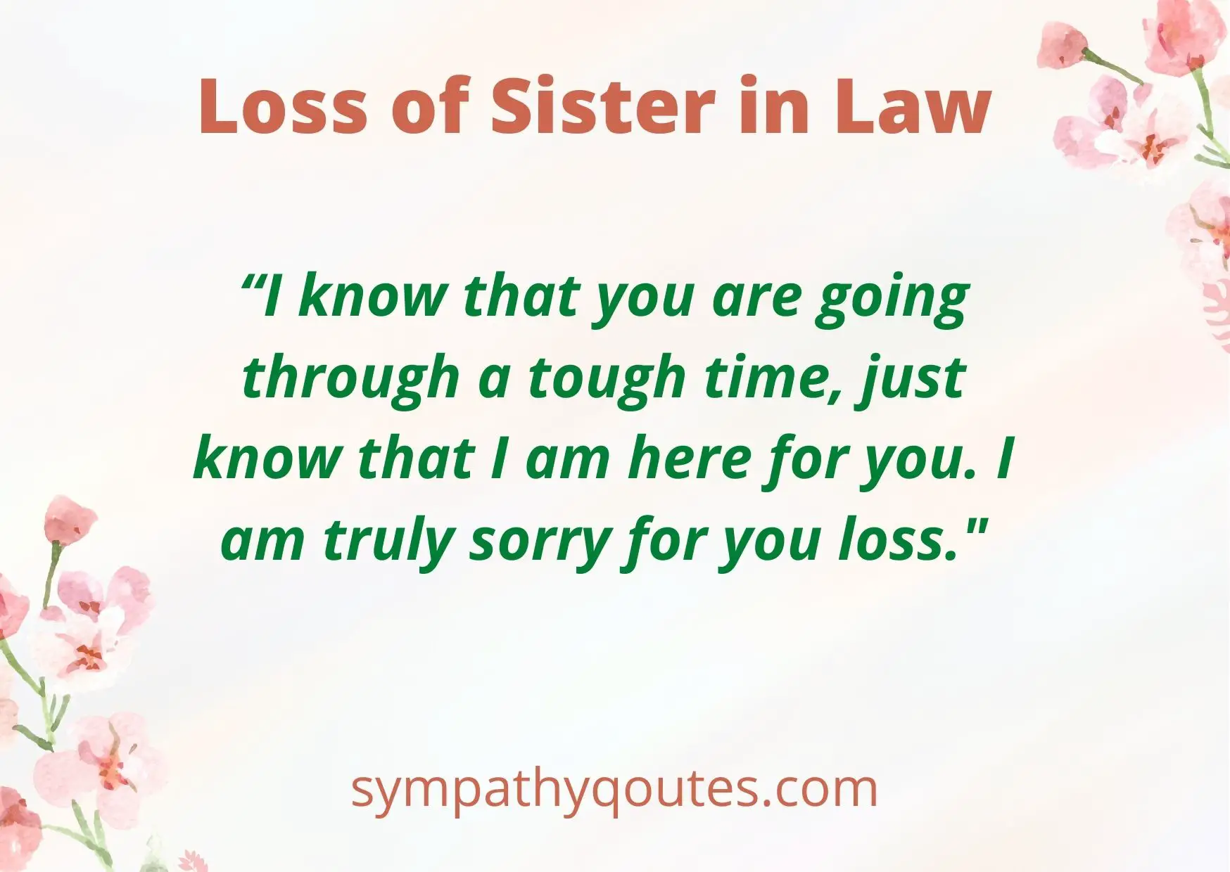 Sympathy Messages for Loss of Sister in Law