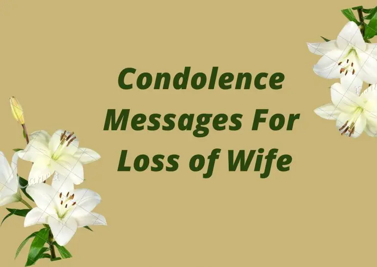 Condolence Messages for Loss of Wife