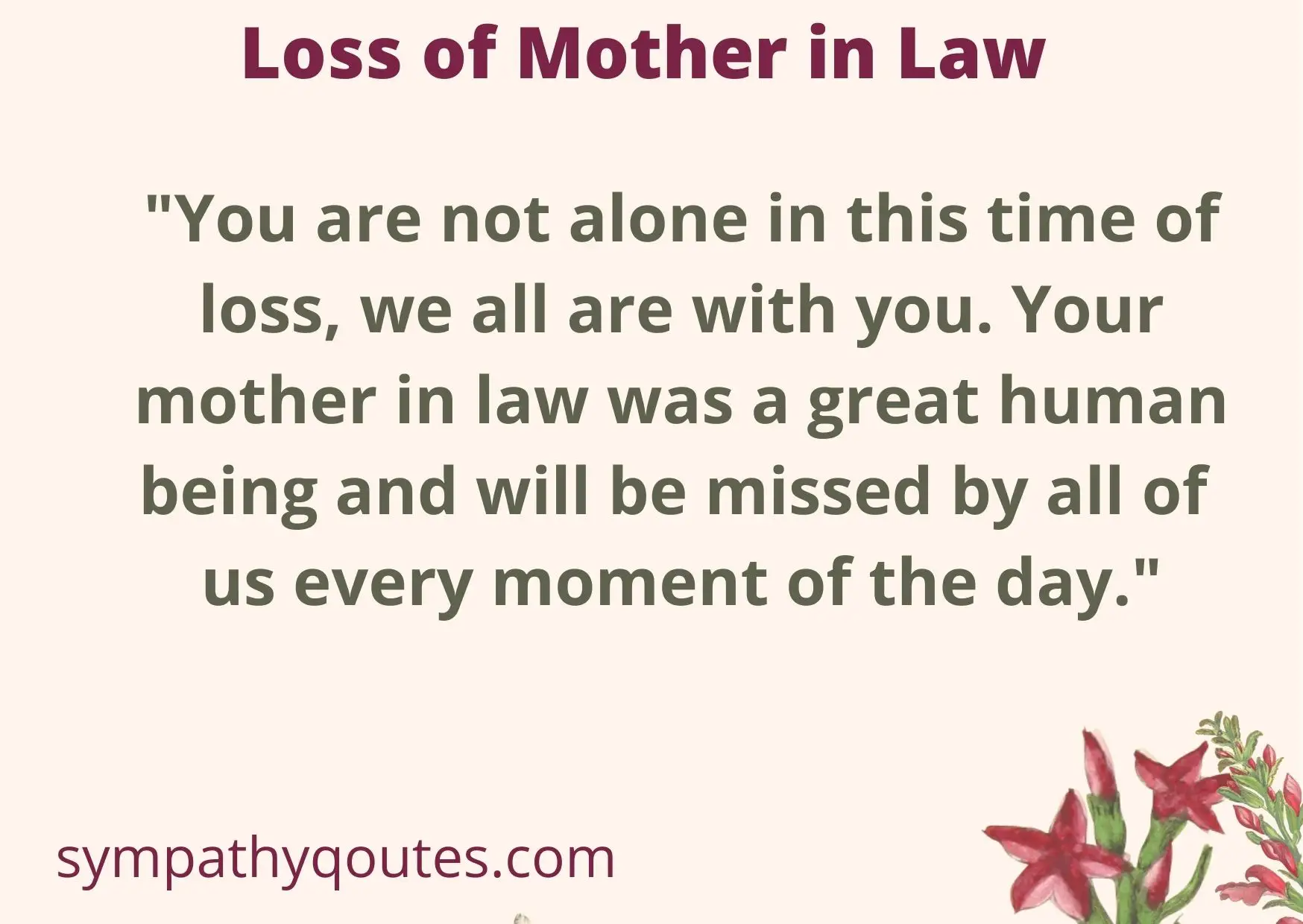 Condolence Messages for Loss of Mother in Law