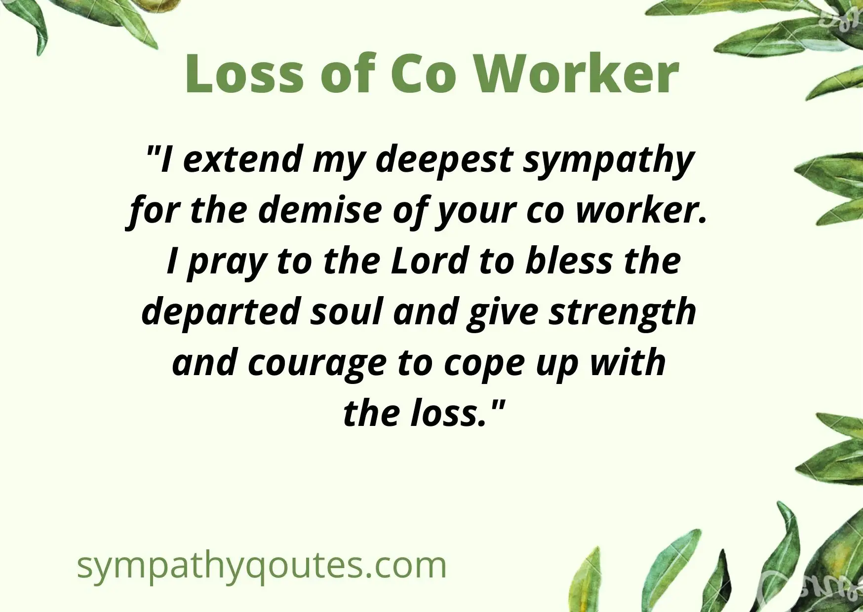 Condolence Messages for Loss of Co Worker