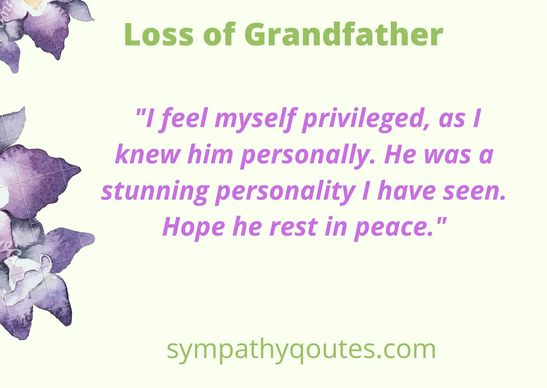 Condolence Messages for Loss of Grandfather