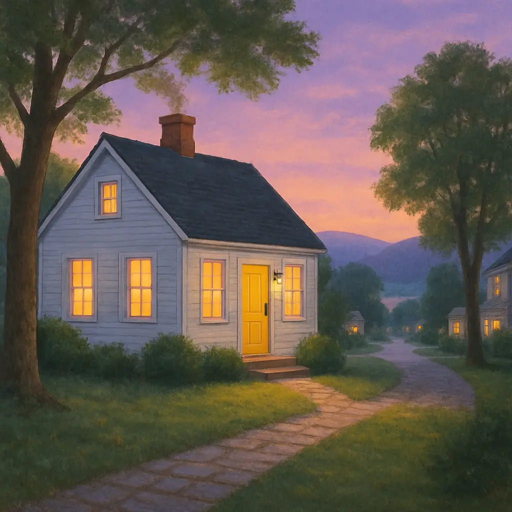 Nestled at the end of a tree-lined lane is a small house with a bright yellow door, sunny, cheerful, and unmistakably yours.